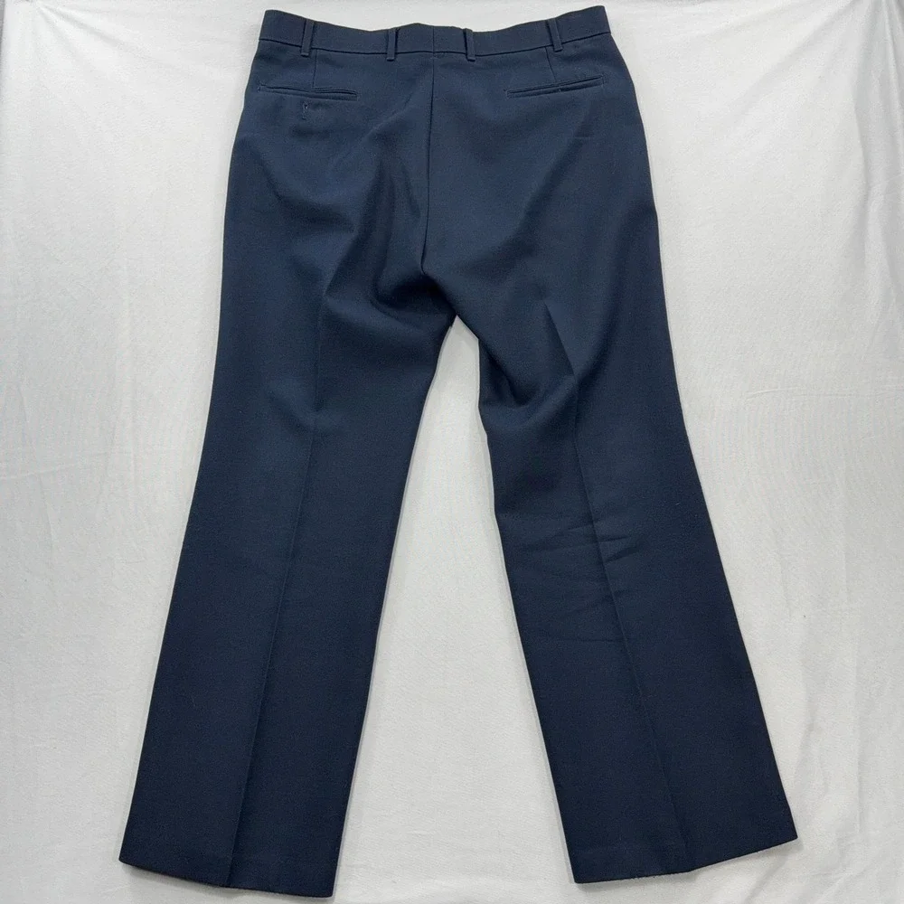 Levi's Action Slacks Sta-Prest Vintage Trousers Navy Blue Mens 36x31